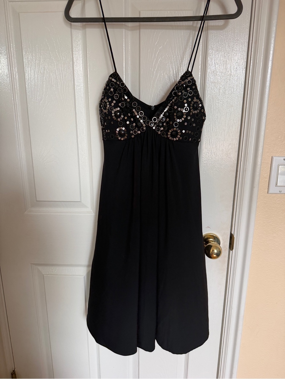 Cache Black Spaghetti Strap Embellished Chemise